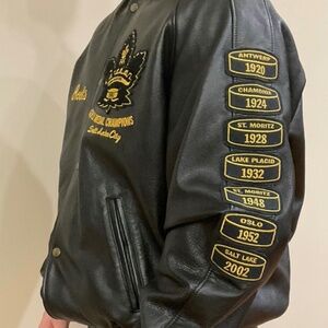 OLYMPICS 2002 ROOTS LEATHER JACKET Canada Men’s Hockey Gold Medal Salt Lake City